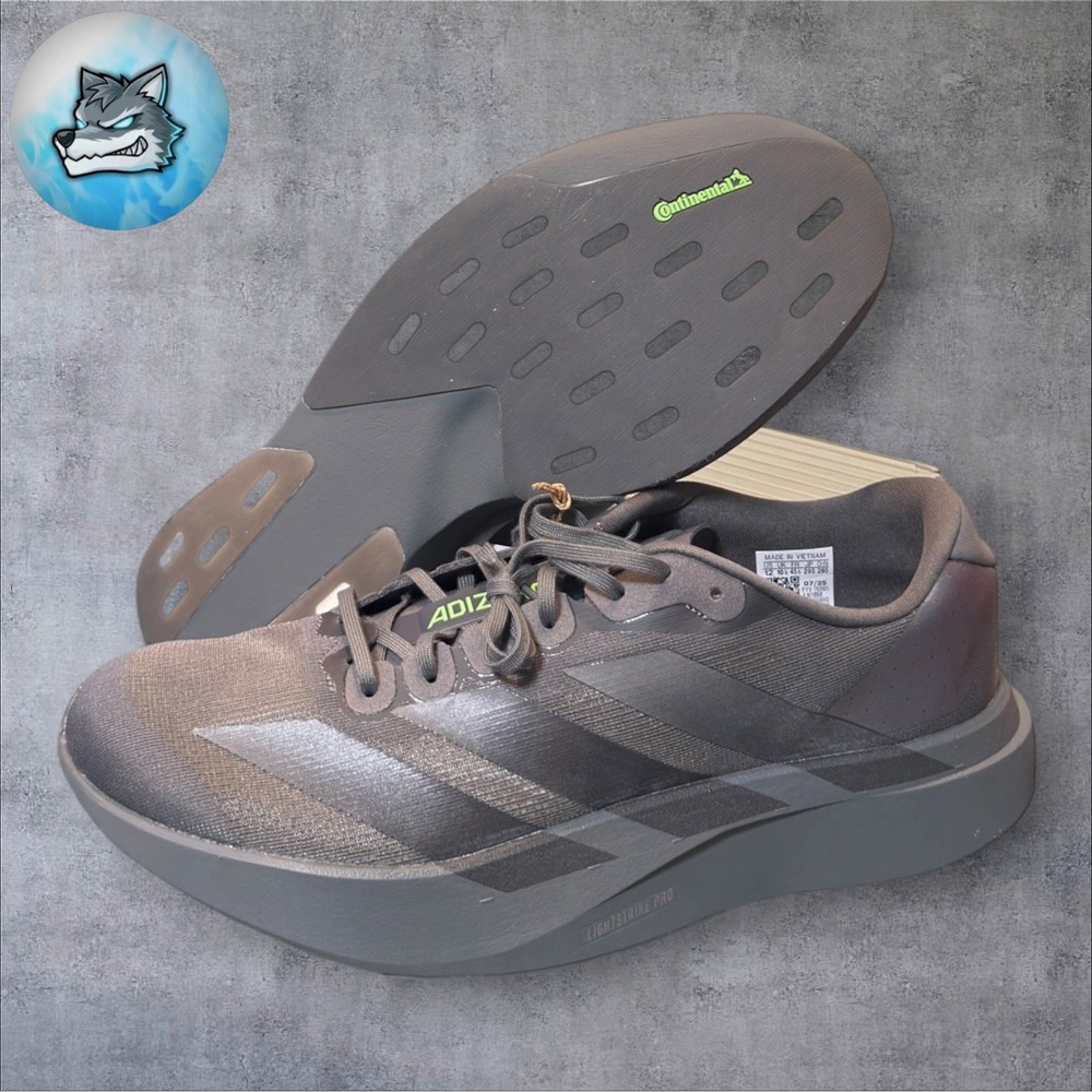 adidas Adizero Evo SL Running Shoes Grey Black Lime Women's 12 Men's 11 KI1898